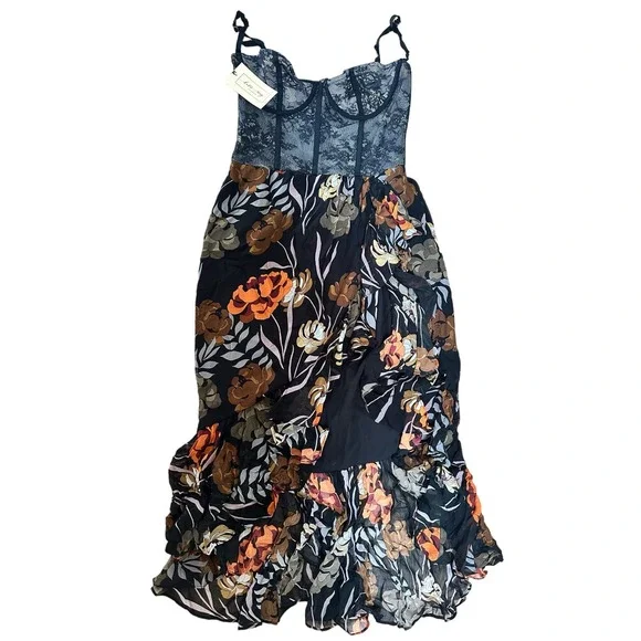 NEW! KATIE MAY Take A Sip dress in black 70s floral - SMALL - Picture 2 of 4